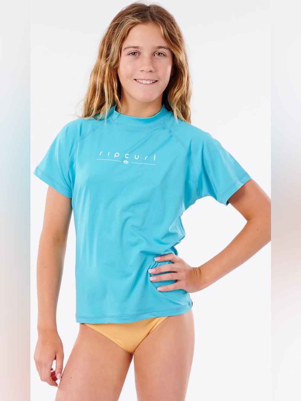 Rip Curl Kids Girl's Golden Rays Short Sleeve Light Blue 8